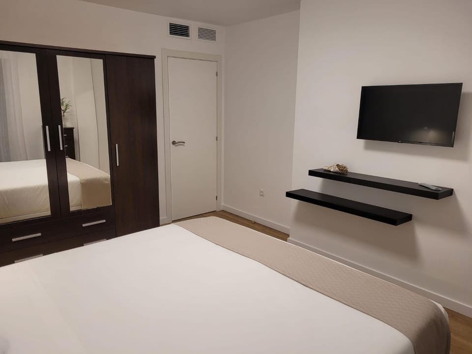 Property building, Living room, Bedroom