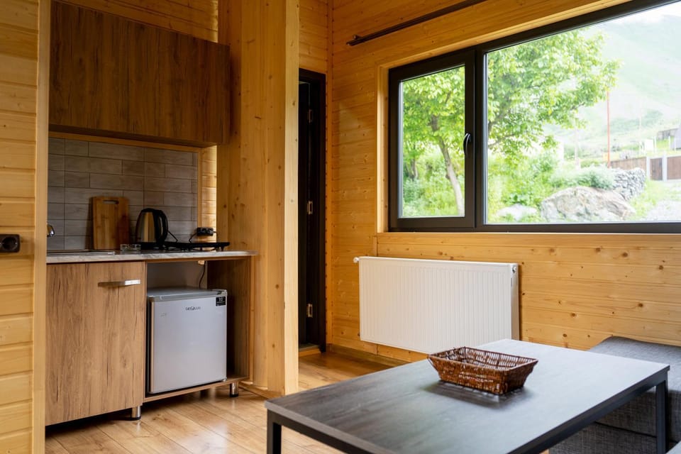 Coffee/tea facilities, Kitchen or kitchenette, Living room, Seating area, Dining area