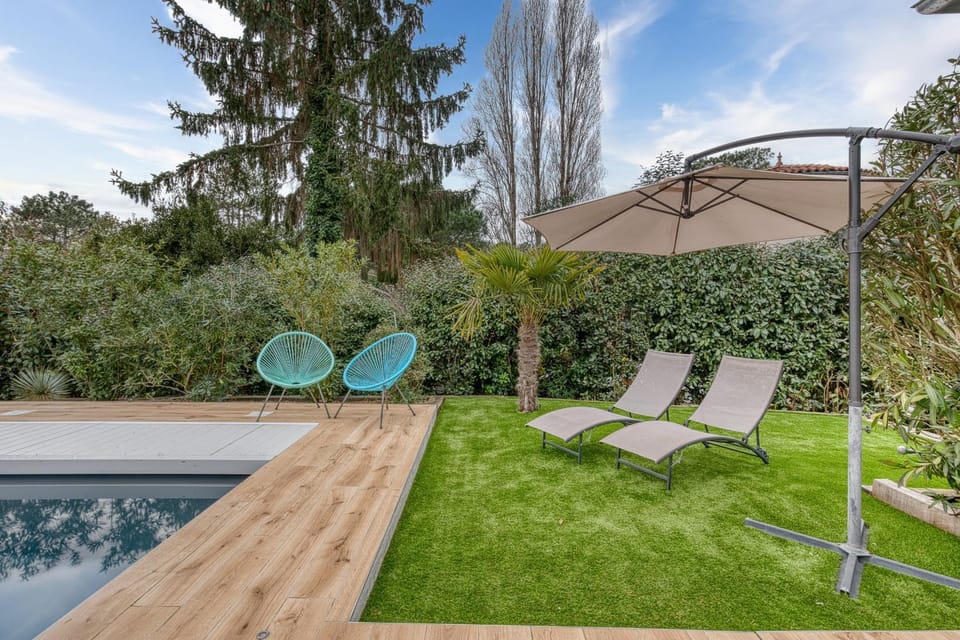 Property building, Living room, Swimming pool