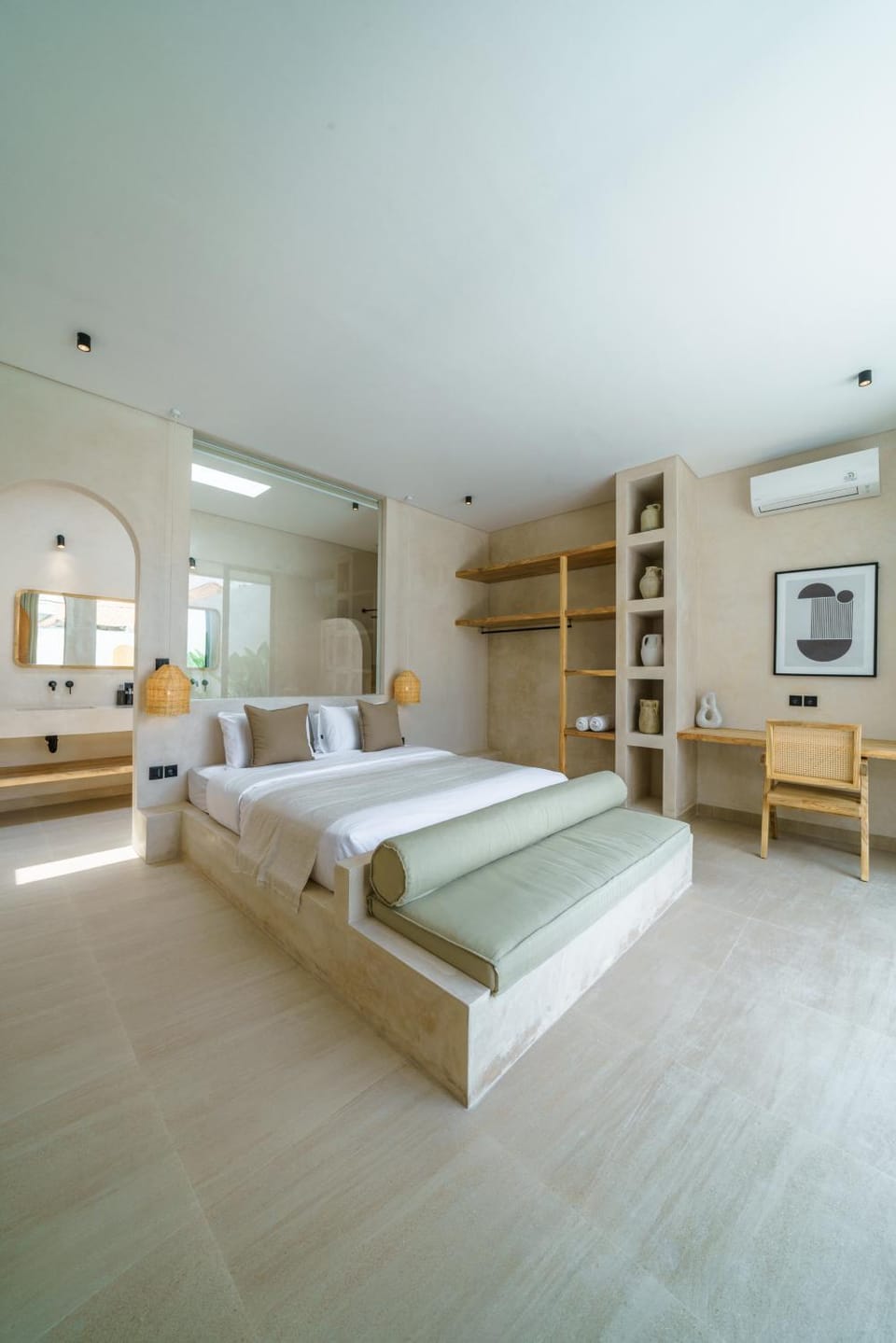 Bed, Photo of the whole room, Bedroom, air conditioner
