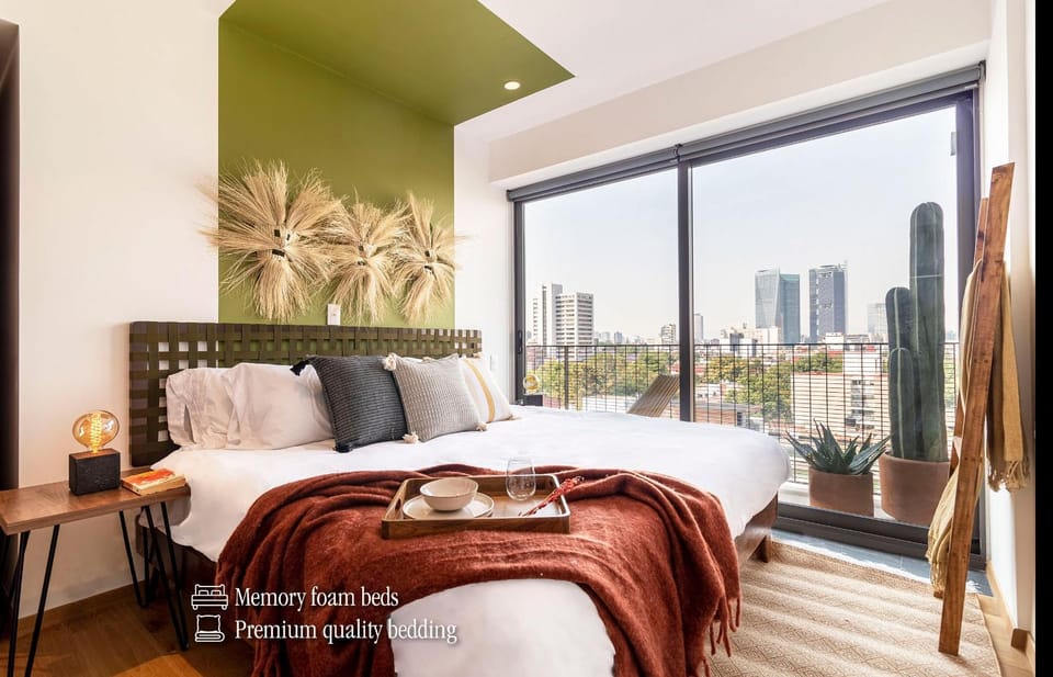 Bed, View (from property/room), Balcony/Terrace, Photo of the whole room, Bedroom, towels