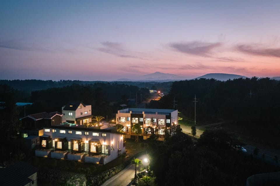 Property building, Bird's eye view, Sunset