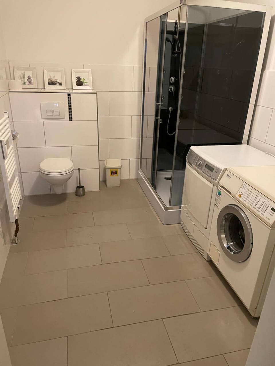Bathroom, washing machine, dryer
