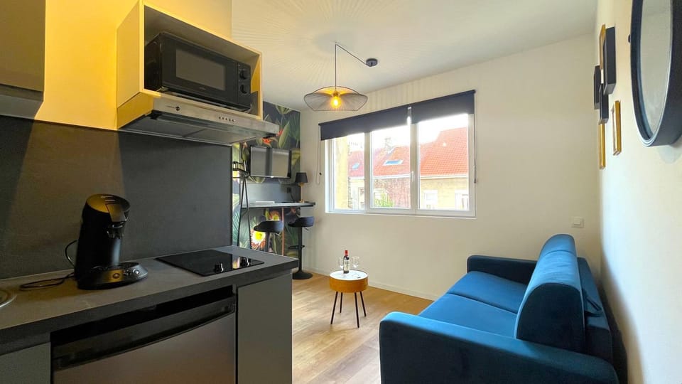 Living room, kitchen