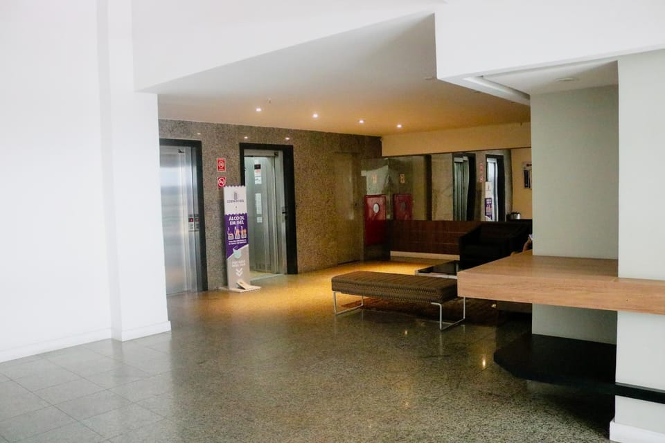 Seating area, elevator