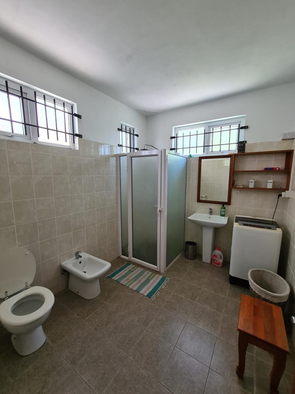 Shower, bidet, washing machine