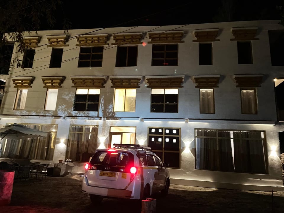 Property building, Night, Parking