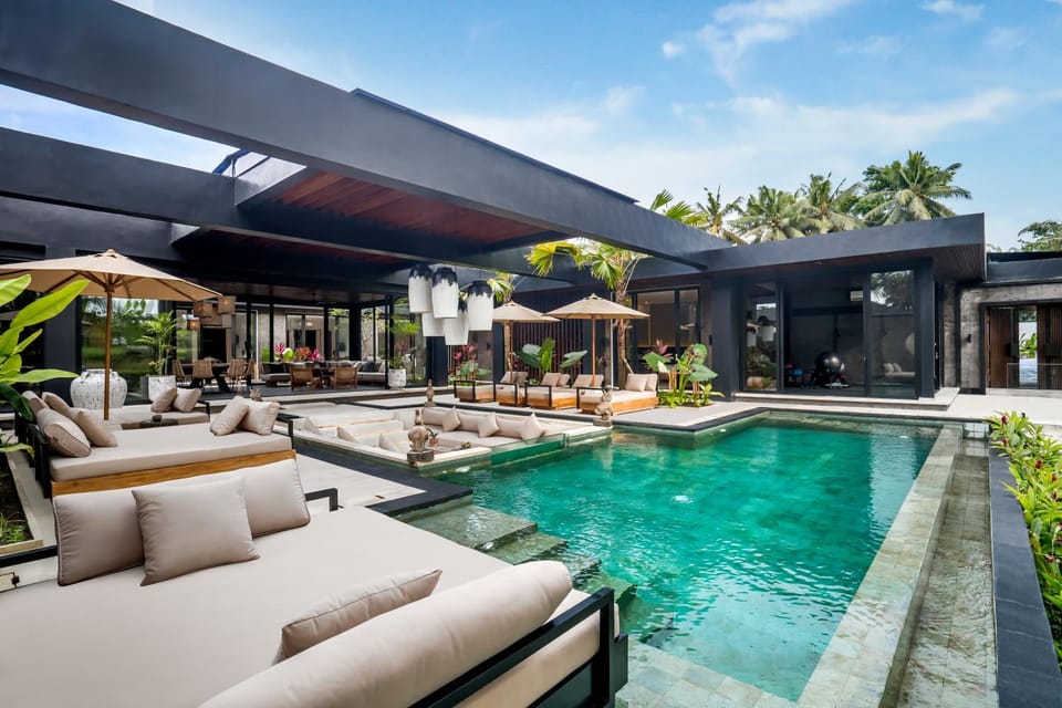 Natural landscape, Seating area, Pool view, Swimming pool, sunbed