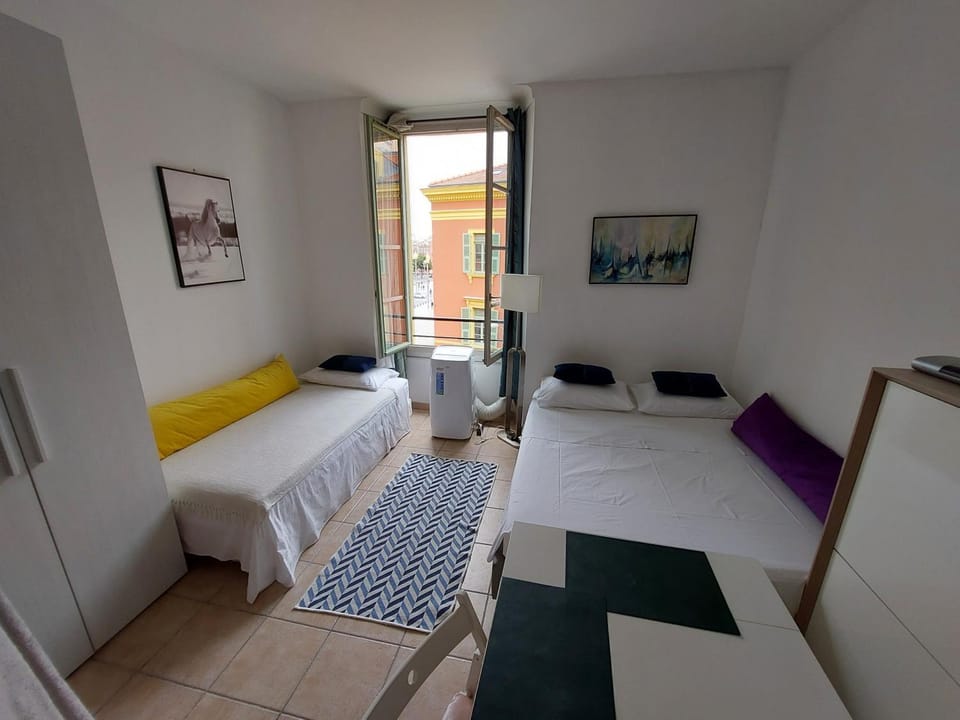 Property building, Living room, Bedroom