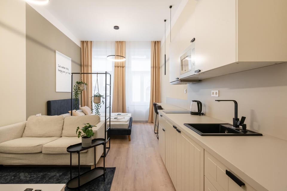 Kitchen or kitchenette, Living room, Photo of the whole room, Seating area