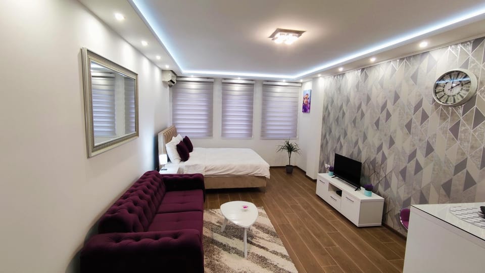 Bed, TV and multimedia, Living room, Photo of the whole room, Seating area, Bedroom