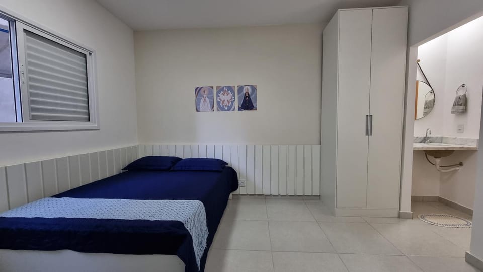 Bed, wardrobe