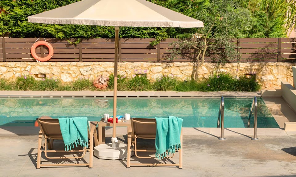 Patio, Day, Natural landscape, Pool view, Swimming pool, sunbed