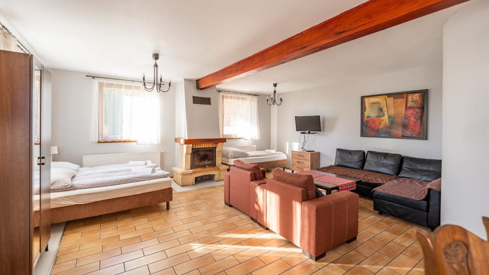 Bed, TV and multimedia, Living room, Photo of the whole room, Seating area, Bedroom