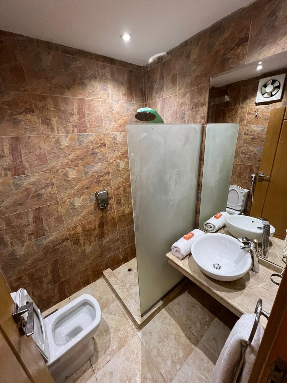 Shower, Toilet, Bathroom, bidet, towels