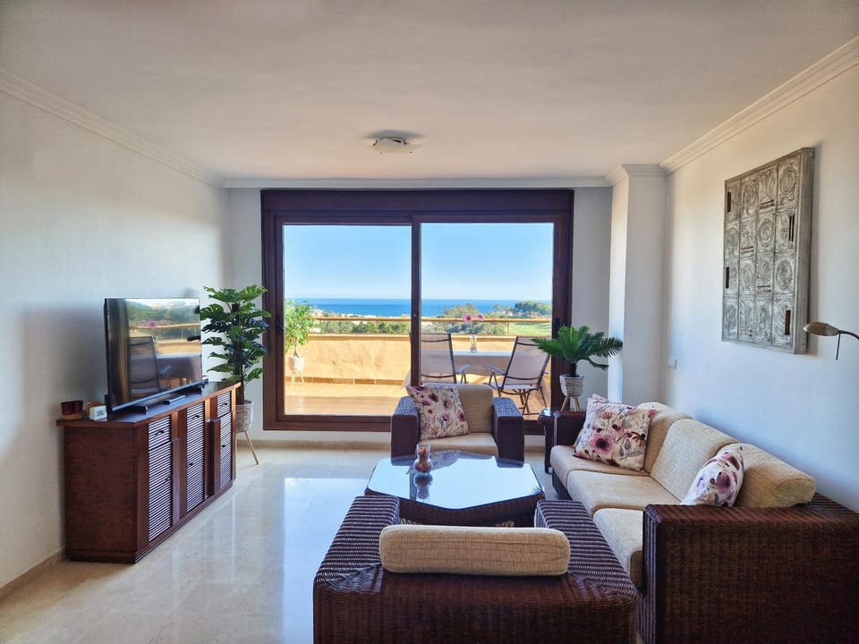 View (from property/room), Living room, Sea view