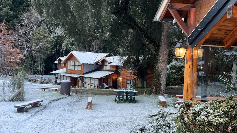 Property building, Winter, Garden