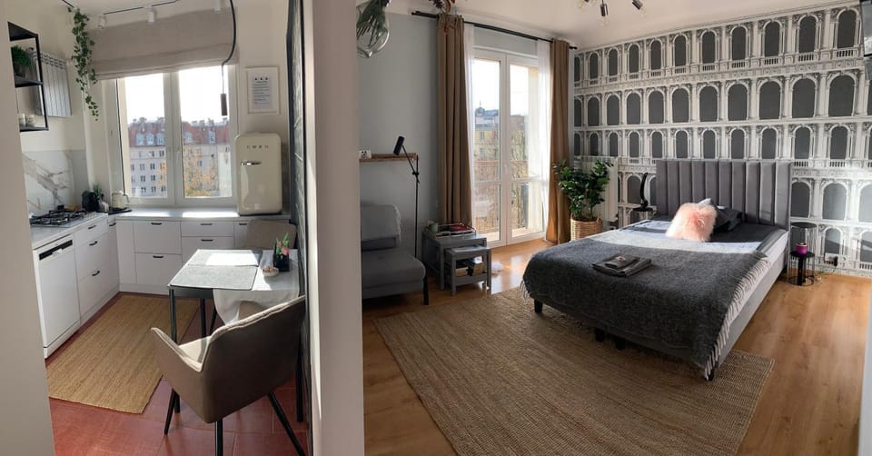 Bed, Kitchen or kitchenette, Photo of the whole room, Bedroom