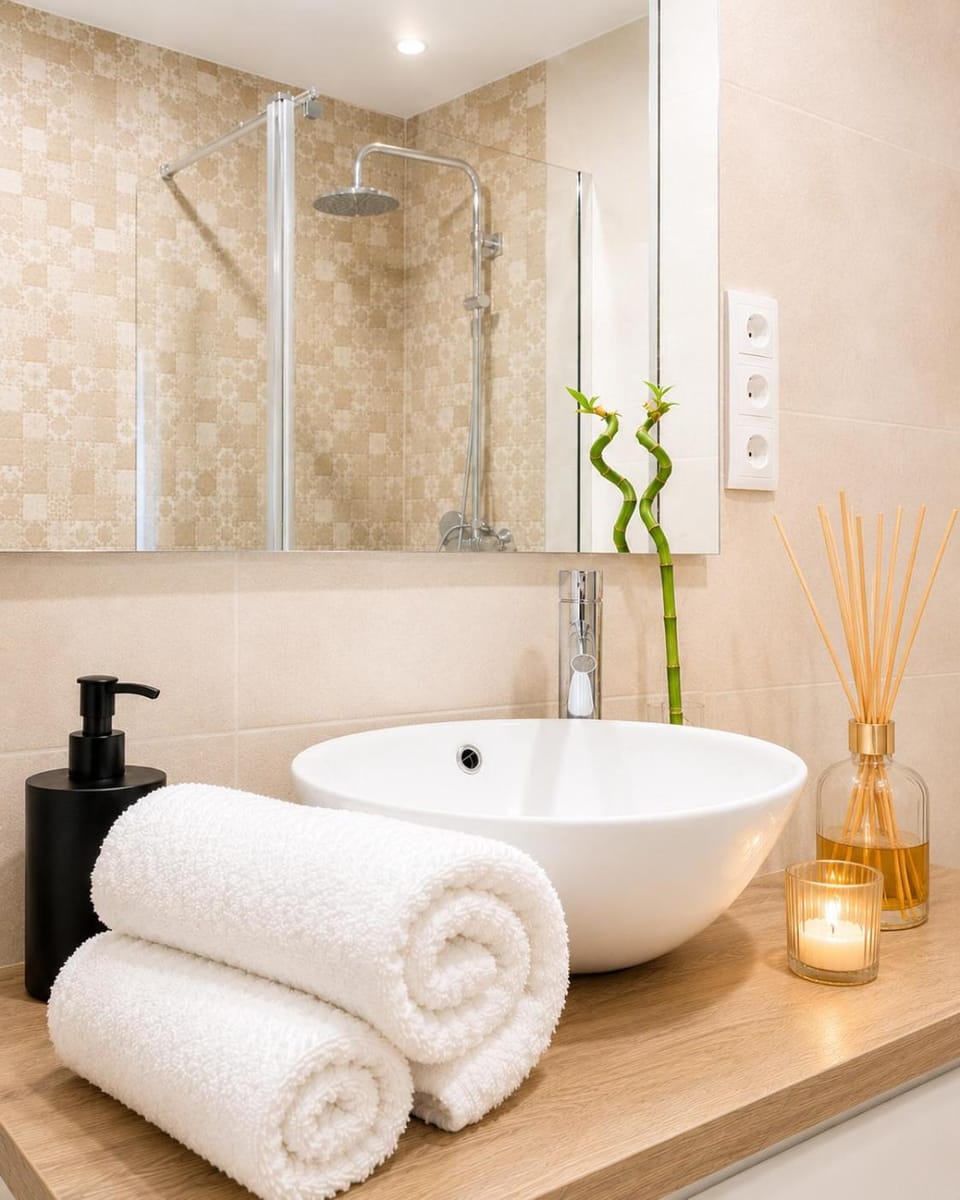 Bathroom, towels