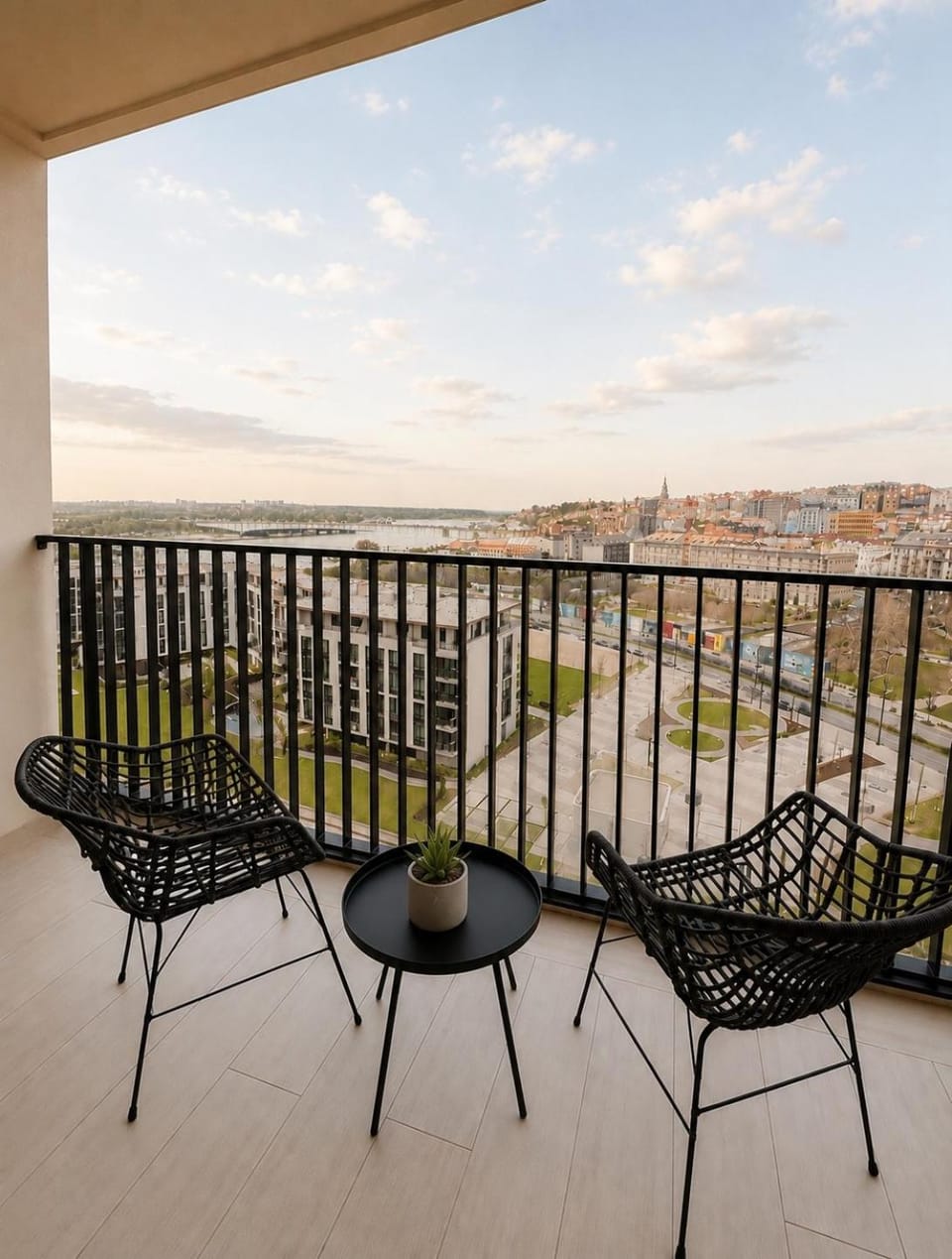 Patio, Day, Natural landscape, View (from property/room), Balcony/Terrace, Living room, Seating area, Sea view