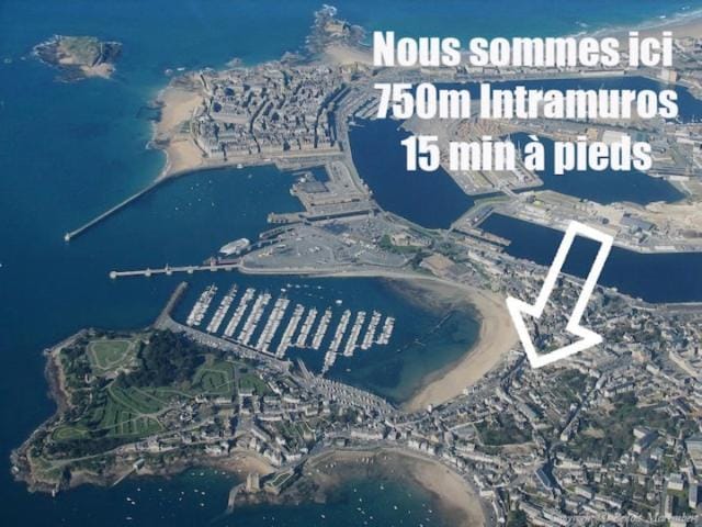 Appartement T2 Comfy - Rdc - Plage 50m - Rue gratuite Apartment in St-Malo
