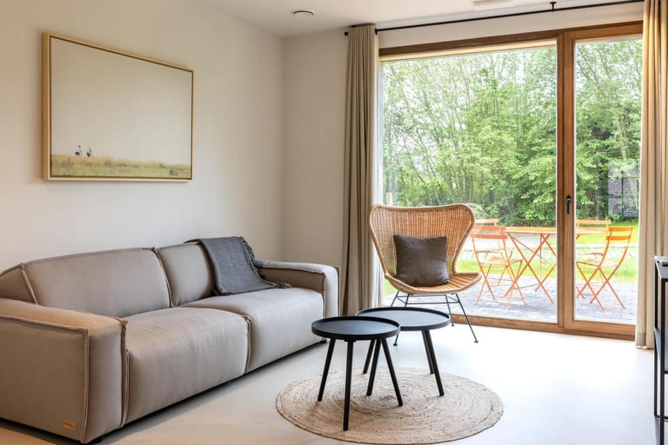 Living room, Seating area, Garden view