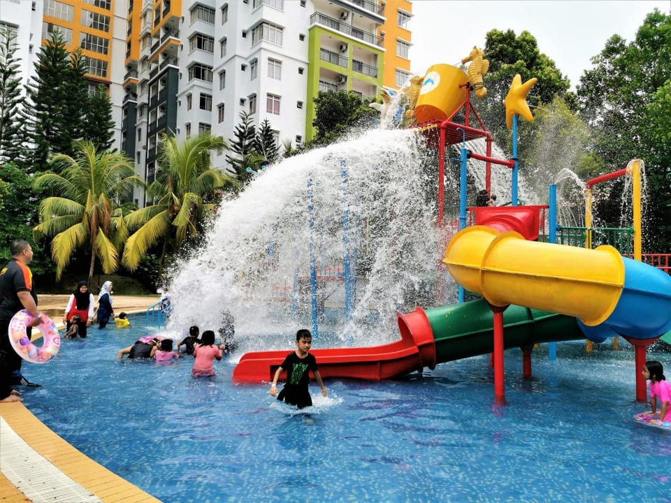 Property building, People, Children play ground, Aqua park, Aqua park, Evening entertainment, Pool view, Swimming pool