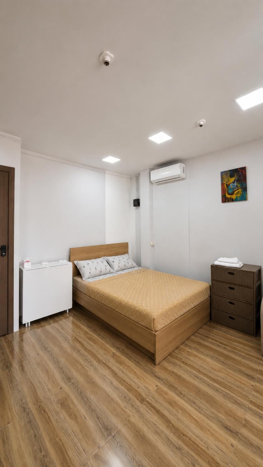 Property building, Bed, Bedroom, air conditioner