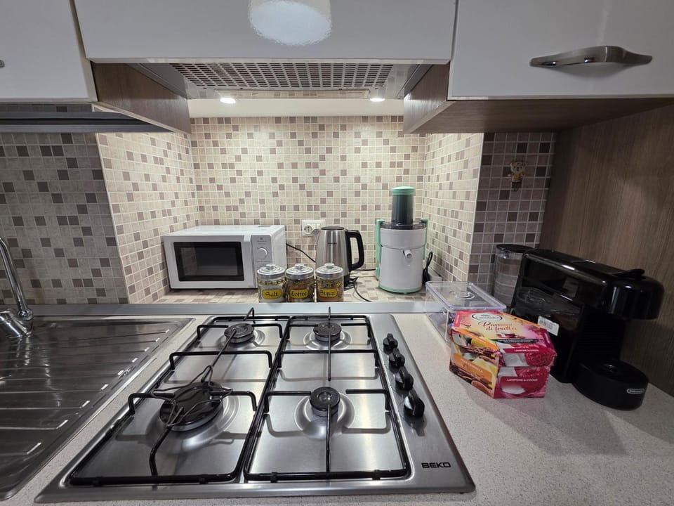 Coffee/tea facilities, Kitchen or kitchenette, minibar, oven, stove