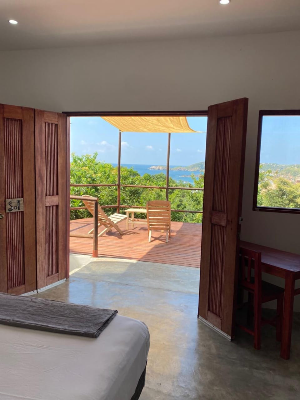 Natural landscape, View (from property/room), Balcony/Terrace, Bedroom, Sea view