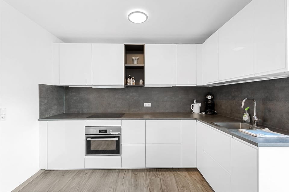 Coffee/tea facilities, Kitchen or kitchenette, dishwasher, oven, stove