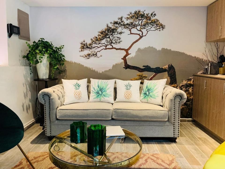 Kitchen or kitchenette, Living room, Seating area, internet, air conditioner