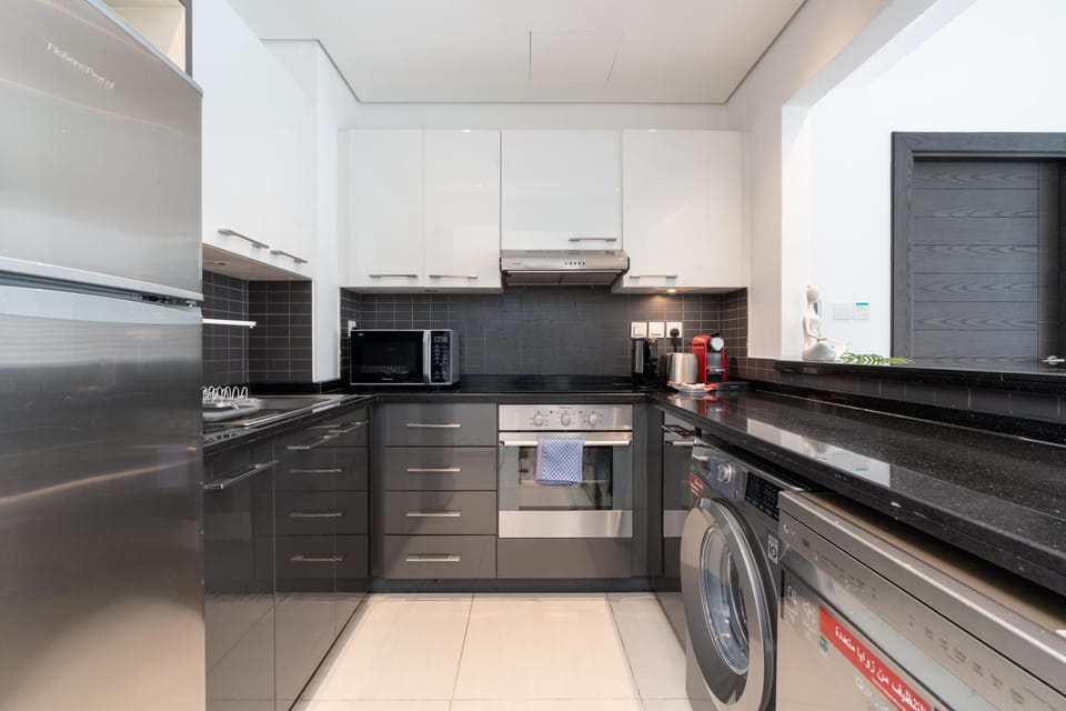 Kitchen or kitchenette, oven, stove, toaster