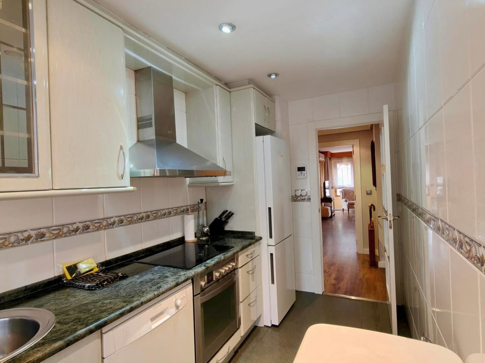 Kitchen or kitchenette, dishwasher, stove