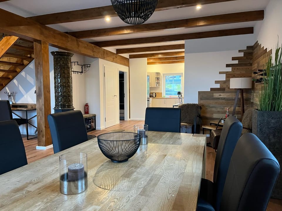 Living room, Dining area, flat iron