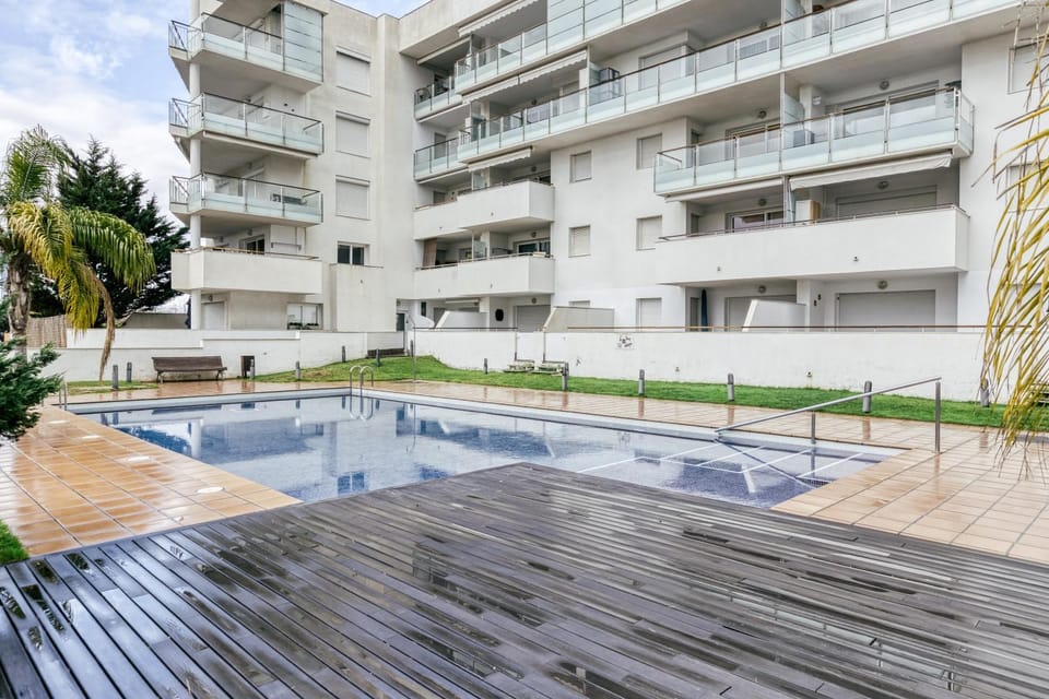 Property building, Living room, Swimming pool