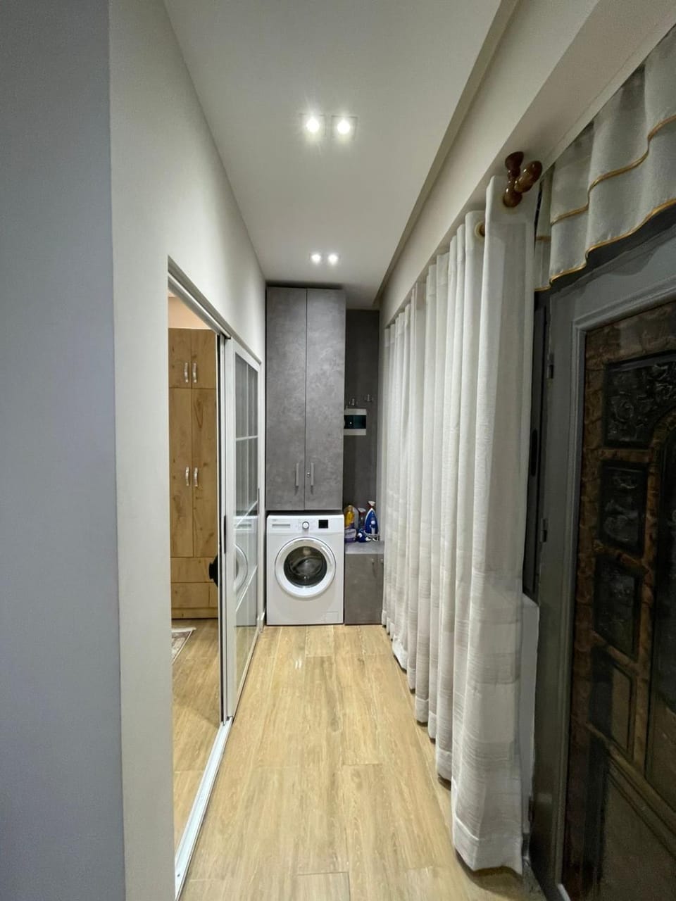 flat iron, washing machine