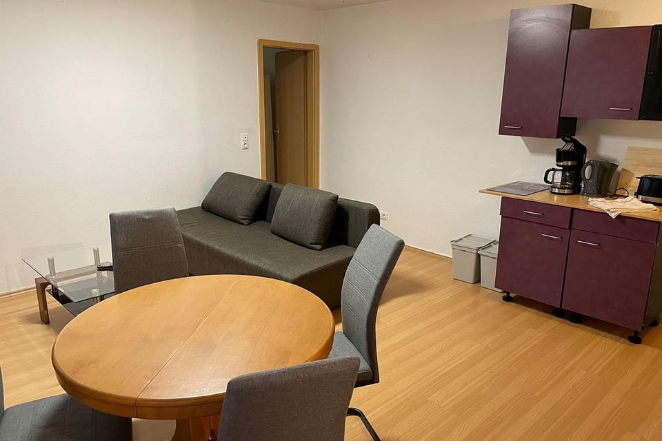 Kitchen or kitchenette, Living room, Seating area