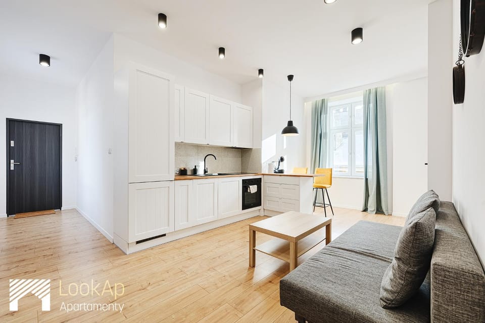 Kitchen or kitchenette, Living room, Seating area, stove