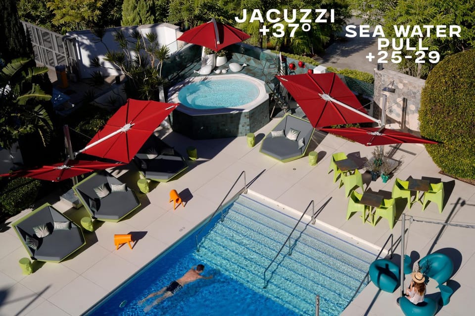 Pool view, Swimming pool, sunbed