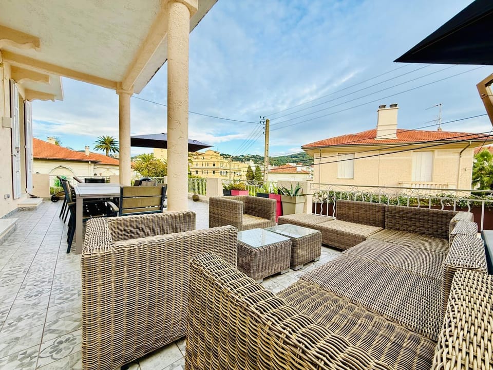 Property building, Patio, Day, View (from property/room), Balcony/Terrace, Living room, Seating area