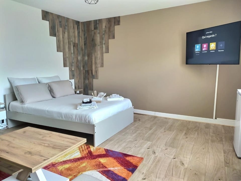 Bed, TV and multimedia, Living room, Photo of the whole room