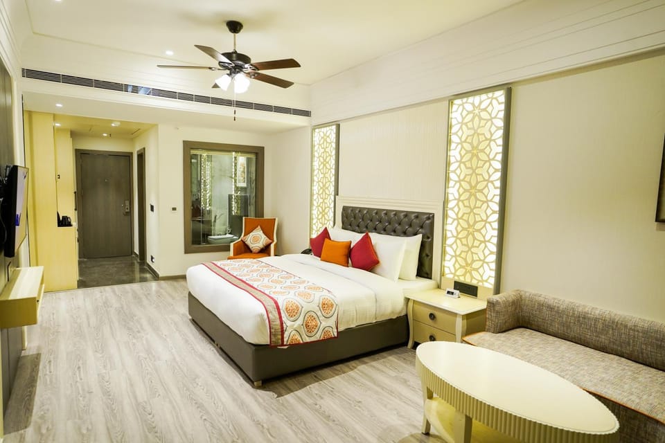 Photo of the whole room, Seating area, Bedroom, fireplace