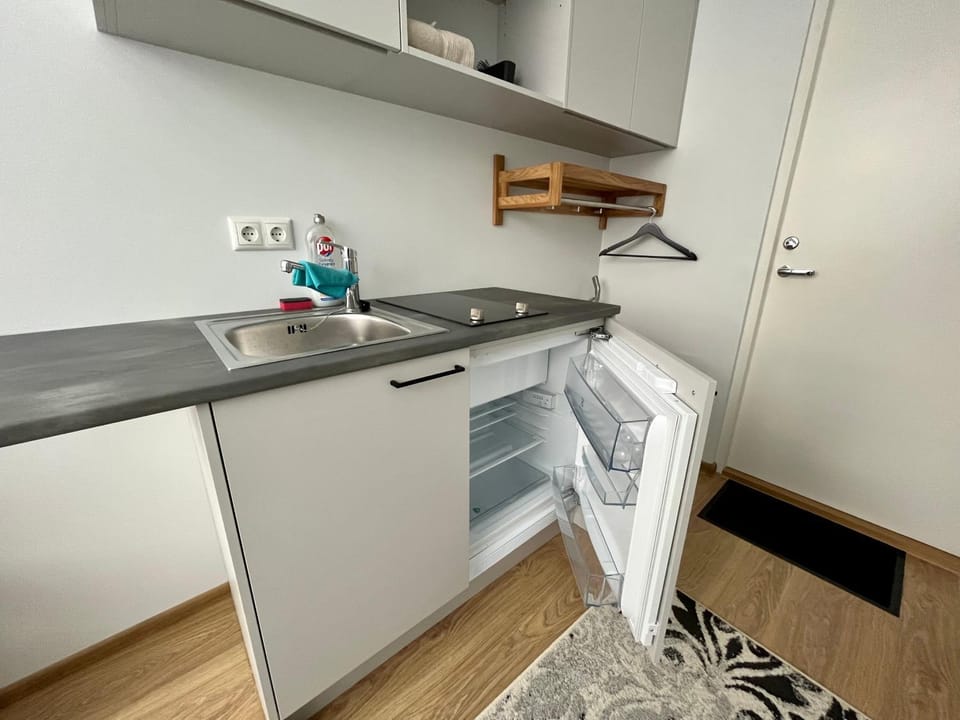 Kitchen or kitchenette, oven
