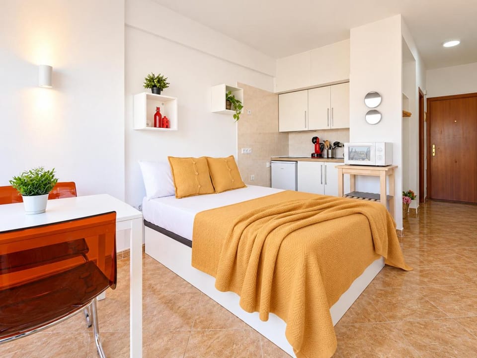 Bed, Kitchen or kitchenette, Living room, Photo of the whole room, Bedroom, internet, internet, air conditioner, air conditioner