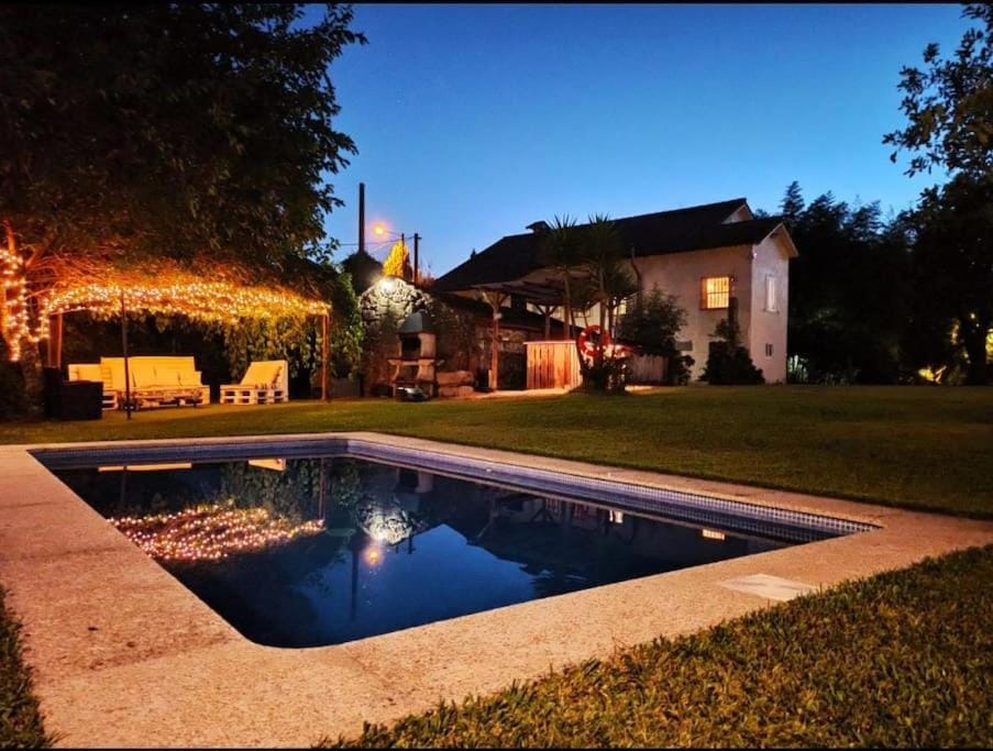 Property building, Night, Garden, Garden view, Pool view, Swimming pool, Swimming pool