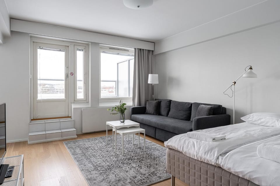 Bed, Living room, Photo of the whole room, Seating area