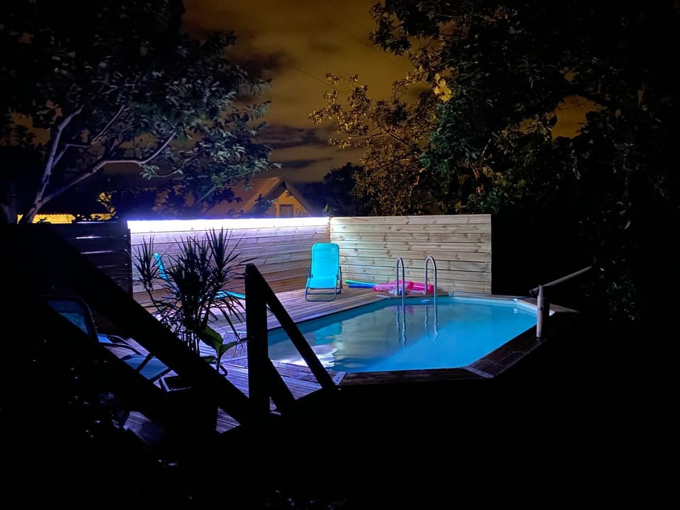 Night, Pool view, Swimming pool