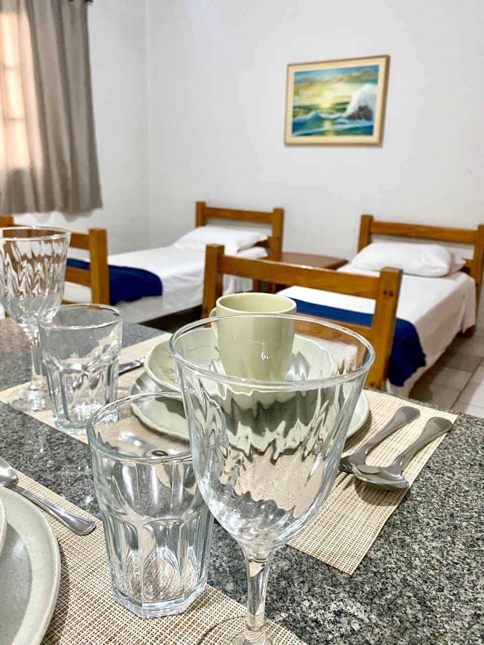 Bed, Dining area, Bedroom