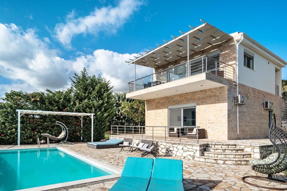 Property building, Living room, Swimming pool